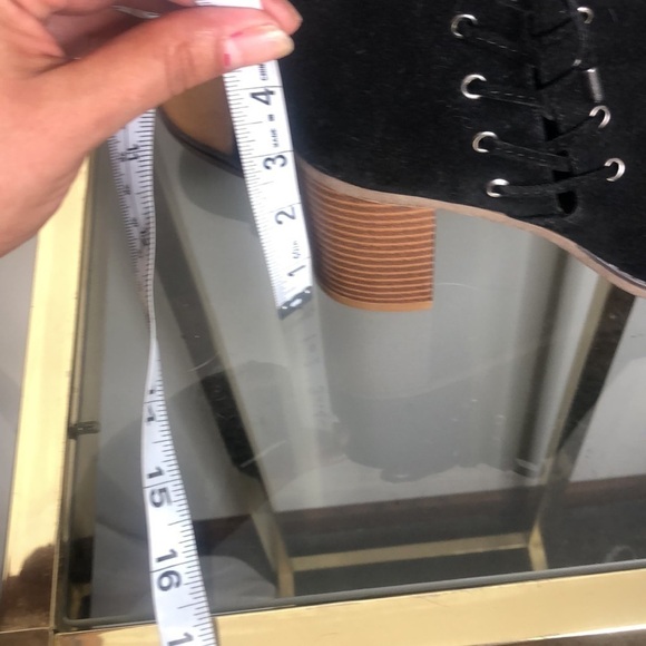 Maurice’s black faux suede tie up peep to ankle bootie size 6.5 - Picture 9 of 10